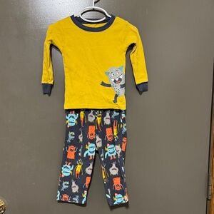 Carter's Yellow and Dark Gray Monster Pajama Set
